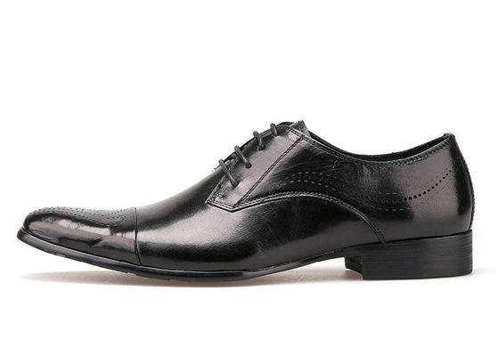 Đá - Up Mens Da quần áo giày chống nước phong cách Anh Đàn ông Đen Brogue giày