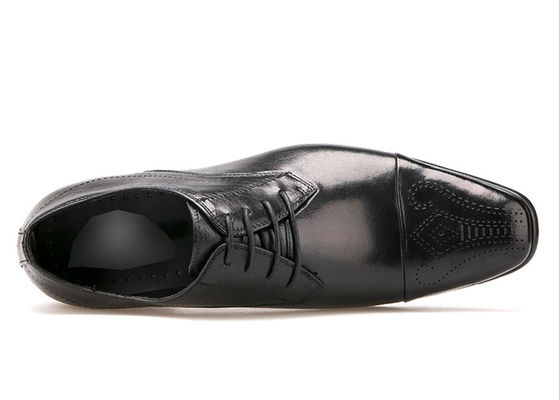 Đá - Up Mens Da quần áo giày chống nước phong cách Anh Đàn ông Đen Brogue giày