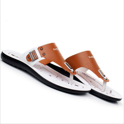 Giày dép da chân chính nam ngoài trời làm bằng tay vòng chân nam bãi biển Flip Flops