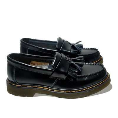Đen nữ Adrian Tassel da Loafers kích thước tùy chỉnh cho chính thức / thông thường