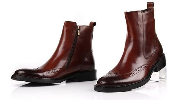 Xách tay Zip Mens Da Giày giày quân đội SWAT chiến đấu / giày huấn luyện