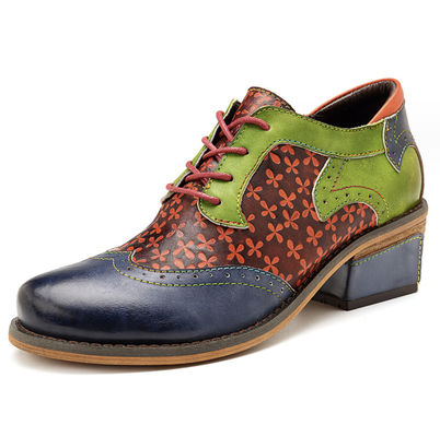 Bàn tay Brogue Oxford giày nữ dây chuyền lên giày váy 36-42 kích thước