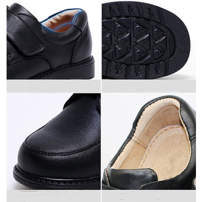 Giày học da Unisex Đen kích thước 26-45 Gót phẳng với lớp lót da