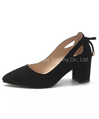 Đen Đàn bà Sản phẩm da quần áo giày 3.5 inch cao gót