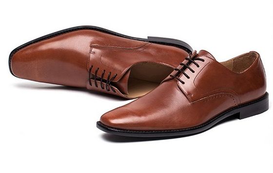 Văn phòng làm thủ công Mens màu nâu dây đeo lên giày giày cổ điển Goodyear da chân