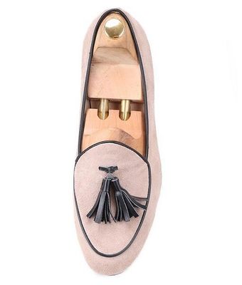 Suede Tassel Đàn ông Velvet Slippers, Banquet Đàn ông Velvet Smoking Slippers