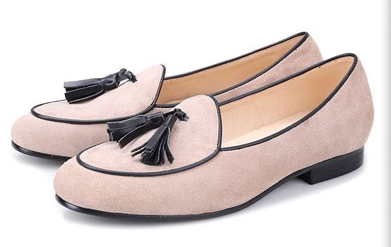 Suede Tassel Đàn ông Velvet Slippers, Banquet Đàn ông Velvet Smoking Slippers