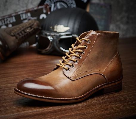 Mùa thu mùa đông Đồ mặc da nam giới Giày dép cao cao giày dép da bông - đệm với lông thú