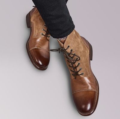Mùa đông Mens Suede Sa mạc giày dép thời trang Giày mắt cá chân Ý với Zipper bên