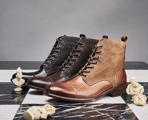 Mùa đông Mens Suede Sa mạc giày dép thời trang Giày mắt cá chân Ý với Zipper bên