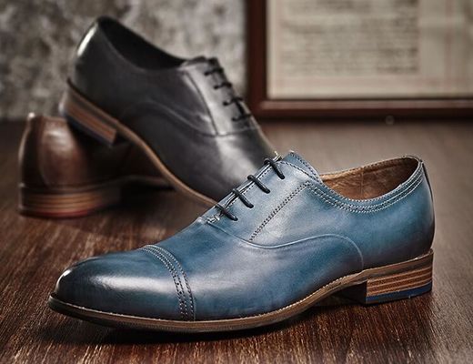 Bàn chân tròn thời trang đàn ông giày, dây chuyền lên OEM màu nâu đậm Oxford giày