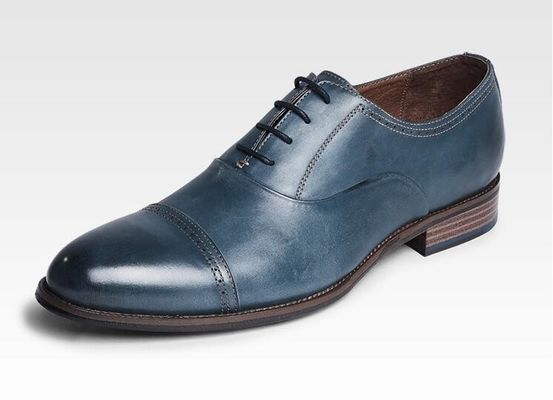 Bàn chân tròn thời trang đàn ông giày, dây chuyền lên OEM màu nâu đậm Oxford giày