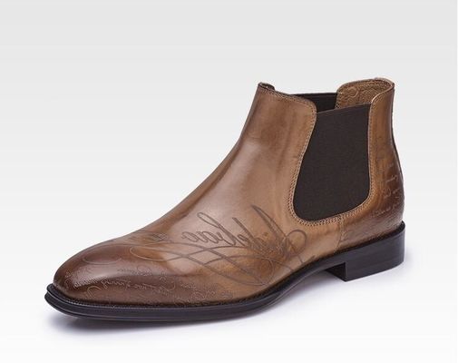 Hình thức Casual Đàn ông Giày chân đòn gối Bàn chân tròn Da Đàn ông Dây lên giày kéo
