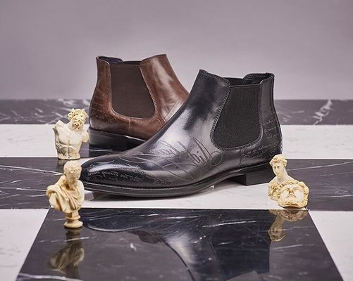 Hình thức Casual Đàn ông Giày chân đòn gối Bàn chân tròn Da Đàn ông Dây lên giày kéo