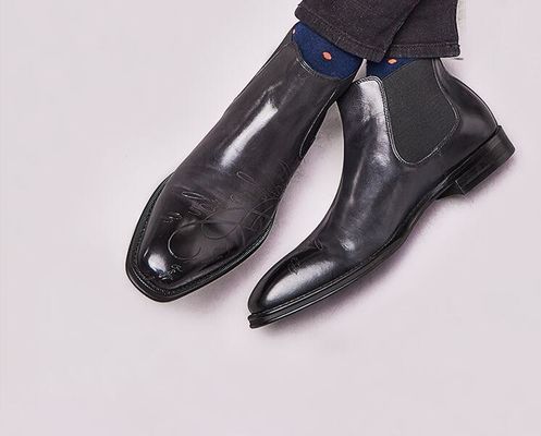 Hình thức Casual Đàn ông Giày chân đòn gối Bàn chân tròn Da Đàn ông Dây lên giày kéo