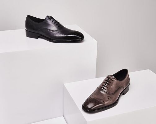 Square Toe Men'S Wedding Dress Giày Italian Flat Mens Đen Oxford Giày cho văn phòng