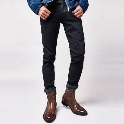 Anh điêu khắc Leisure Mens Gót mắt cá chân Pointed Toe Brogue phong cách giày Chelsea