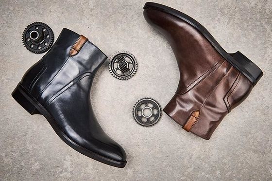 Anh điêu khắc Leisure Mens Gót mắt cá chân Pointed Toe Brogue phong cách giày Chelsea