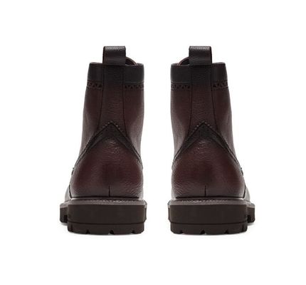 Đen / nâu Đồ đàn ông da Brogue mắt cá chân giày cao gót móng phong cách