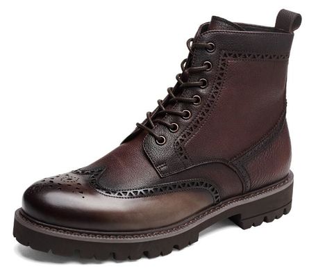 Đen / nâu Đồ đàn ông da Brogue mắt cá chân giày cao gót móng phong cách