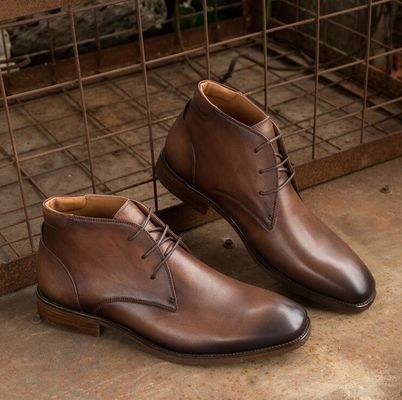 Chukka Suede Da Đàn ông Da Casual Giày màu nâu Đàn ông Dent Up Giày dép