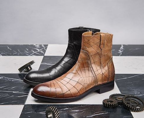 Mùa đông cổ điển Mens da giày thông thường kích thước bình thường dây chuyền lên Mens da dẻo mắt cá chân