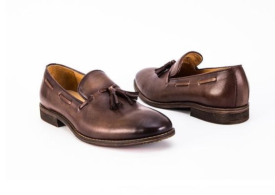 Dây lên Flat Heel Đàn ông Trượt trên giày thể thao cao trên / thấp cắt giày thể thao da mềm
