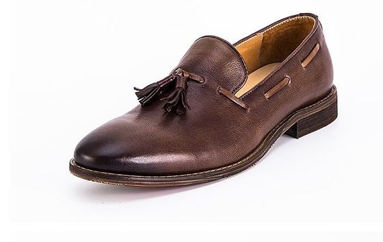 Dây lên Flat Heel Đàn ông Trượt trên giày thể thao cao trên / thấp cắt giày thể thao da mềm