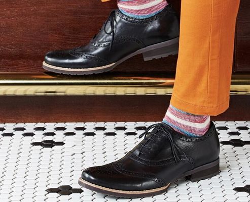 Giày mềm của đàn ông Casual kích thước bình thường Da nâu Brogue giày thể thao