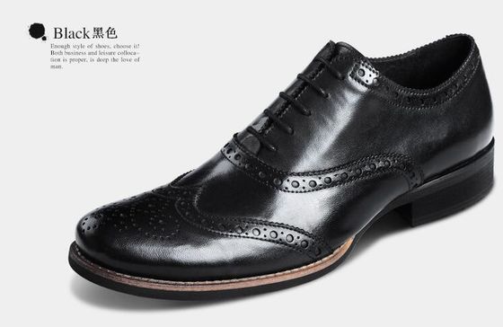 Giày mềm của đàn ông Casual kích thước bình thường Da nâu Brogue giày thể thao