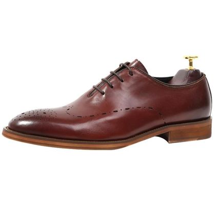 Tay chế tác bằng sáng chế đám cưới nam giới da quần áo giày Oxford phong cách với màu đen sọc