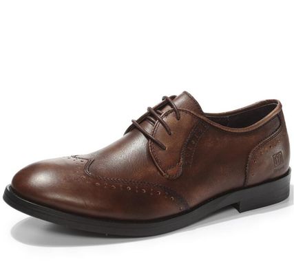 Full Grain Leather Mens Dress Shoes, Lace Up Pointed Toe Men Casual Oxford Shoe