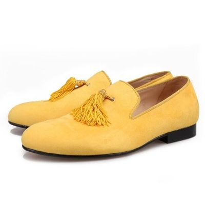 High End Mens Velvet Loafers Với Tassels Kích thước tùy chỉnh