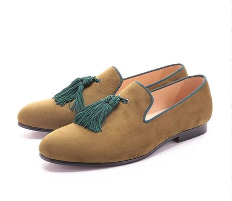 High End Mens Velvet Loafers Với Tassels Kích thước tùy chỉnh