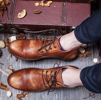 OEM Mens Casual Lace Up Giày thoải mái thở giày lái xe phẳng