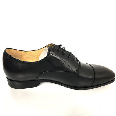 Đức Phong cách Đàn ông làm bằng tay Comfort Sole Oxford Dress Giày cao su Đen