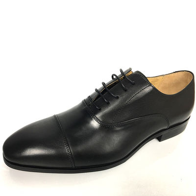 Đức Phong cách Đàn ông làm bằng tay Comfort Sole Oxford Dress Giày cao su Đen