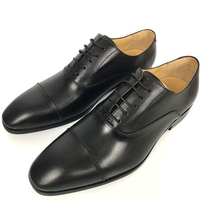 Đức Phong cách Đàn ông làm bằng tay Comfort Sole Oxford Dress Giày cao su Đen