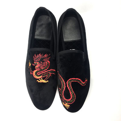 Slip On Mens Suede Đen Tassel Loafers Với Da Đỏ