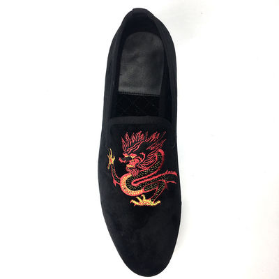 Slip On Mens Suede Đen Tassel Loafers Với Da Đỏ