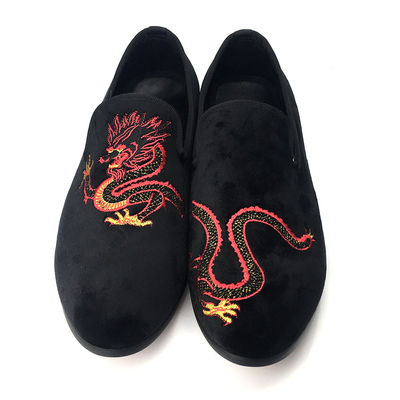 Slip On Mens Suede Đen Tassel Loafers Với Da Đỏ