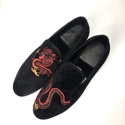 Slip On Mens Suede Đen Tassel Loafers Với Da Đỏ