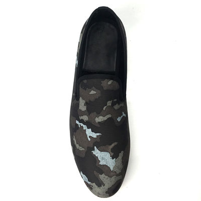 Đàn ông thêu màu đen Suede Loafers Giày cao cấp da cừu Giày mặc
