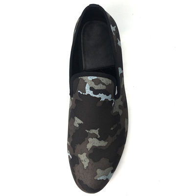 Đàn ông thêu màu đen Suede Loafers Giày cao cấp da cừu Giày mặc