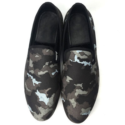 Đàn ông thêu màu đen Suede Loafers Giày cao cấp da cừu Giày mặc