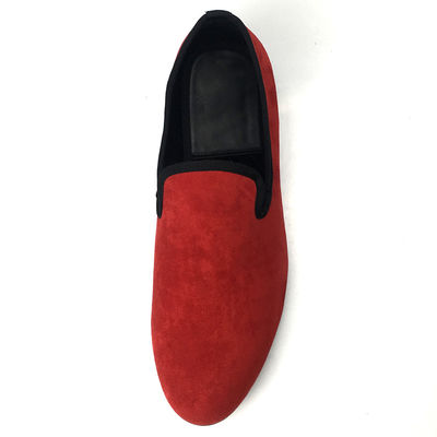 Phong cách Hoàng gia Đàn ông Slippers Velvet thêu Đàn ông Velvet Burgundy Loafers