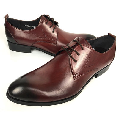 Wine Red Rismart Đàn ông trưởng thành giày Oxford Giày trang phục phong cách Giày da