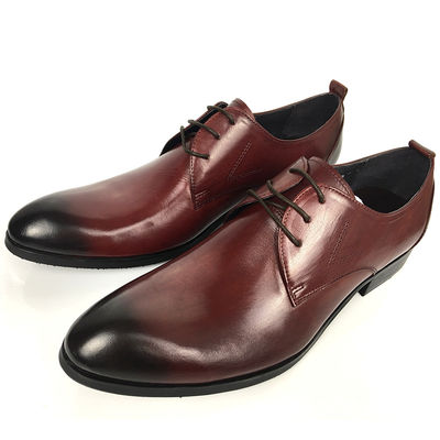 Wine Red Rismart Đàn ông trưởng thành giày Oxford Giày trang phục phong cách Giày da