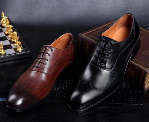 Đàn ông thời trang quần áo trang trọng giày dép, Brogue ẩn cao gót giày dép da cho đàn ông