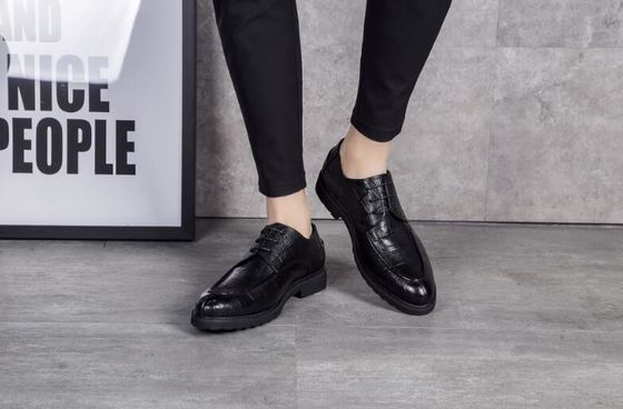Đen Slip trên Round Toe Đàn ông trang phục trang trọng Giày mùa xuân / mùa thu thoải mái